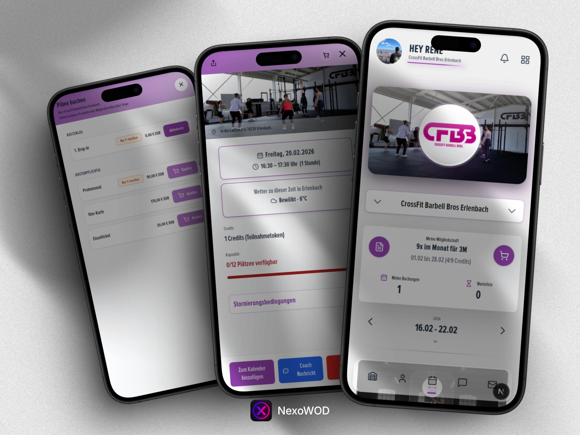 Mitglieder sehen WODs und Ergebnisse in der mobilen Web-App von NexoWOD
